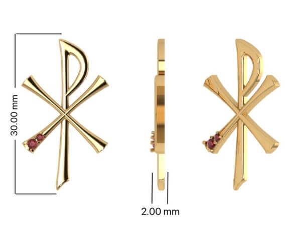 Pin- Chi Rho Brooch (Sterling Silver & 18K Gold Overlay) - Image 3